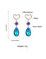 Fashion Ab Color Alloy Inlaid Water Drop Diamond Heart Stud Earrings