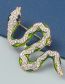 Fashion Snake Alloy Oil Drip Diamond Snake Brooch