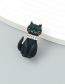 Fashion Black Cat Alloy Spray Paint Diamond Cartoon Black Cat Brooch