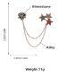 Fashion Orange Alloy Diamond Pentagram Chain Brooch