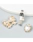Fashion Three-piece Set Alloy Diamond And Pearl Bow Brooch Set