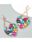 Fashion Silver Alloy Color Diamond Heart Stud Earrings