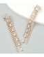 Fashion Gold Color Alloy Diamond Claw Chain Tassel Drop Earrings