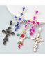 Fashion Ab Color Alloy Diamond Cross Stud Earrings