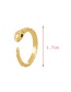Fashion Gold-2 Bronze Zircon Drip Oil Compass Ring