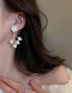 Fashion White Alloy Flower Stud Earrings