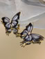 Fashion Black Copper Inlaid Zirconium Mesh Butterfly Stud Earrings