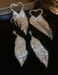 Fashion Gold Coloren Heart Bronze Zirconium Heart Scalloped Tassel Earrings