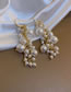 Fashion White Geometric Pearl Tassel Drop Earrings