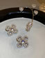 Fashion Silver Color Alloy Geometric Pearl Heart Flower Stud Earrings