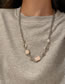 Fashion Silver Color Alloy Geometric Pearl Square Necklace