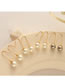 Fashion Gold Color White Pearl Earrings Titanium Gold Plated Imitation Pearl Stud Earrings