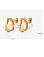 Fashion Pair Of Steel Earrings Titanium Gold Plated Embossed Stud Earrings