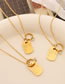 Fashion Gold Color Titanium Steel Gold Plated Cross Chain Square Necklace