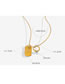 Fashion Gold Color Titanium Steel Gold Plated Cross Chain Square Necklace