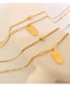 Fashion Gold Color Titanium Gold Plated Square Plate Double Layer Necklace