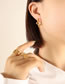 Fashion Pair Of Gold Coloren Peach Heart Earrings Titanium Gold Plated Heart Stud Earrings