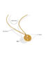Fashion Gold Color Necklace-40+5cm Titanium Steel Gold Plated Rose Medal Necklace