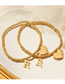 Fashion Gold Color Titanium Steel Gold Plated Heart Letter Bracelet