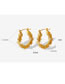 Fashion Pair Of Gold Color Earrings Titanium Diamond Hammered U-shaped Earrings