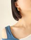 Fashion Pair Of Gold Color Earrings Titanium Steel Gold Plated C-shaped Earrings