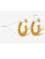 Fashion Gold Color Titanium Gold Plated Threaded C-shaped Stud Earrings