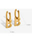 Fashion Gold Color Titanium Gold Plated Letter Earrings