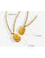 Fashion Gold Coloren Moon Square Titanium Gold Plated Moon Embossed Square Necklace