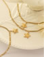 Fashion Gold Color Titanium Steel Gold Plated Tassel Pentagram Bracelet