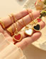 Fashion Red And White Shell Double-sided Gold Color Necklace-40+5cm Titanium Steel Gold Plated Heart Necklace