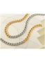 Fashion Gold Color And Silver Color Titanium Colorblock Chain Necklace