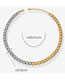 Fashion Gold Color And Silver Color Titanium Colorblock Chain Necklace