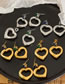 Fashion Pair Of Gold Coloren Green Zircon Earrings Titanium Gold Plated Diamond Hollow Heart Stud Earrings