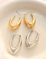 Fashion Gold Color Titanium Steel Gold Plated U-shaped Earrings