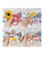 Fashion Yellow Pearl Bow Fabric Sunflower Bow Flower Hair Rope Set