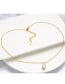 Fashion 1 Gold Coloren White Diamond Finished Product Bronze Zirconium Heart Necklace