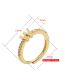 Fashion White Gold Color T Bronze Zirconium 26 Letter Ring