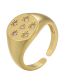 Fashion White Gold Color Brass Set Zirconium Star Open Ring
