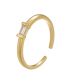 Fashion Gold Color Vj361 Brass Set Square Zirconium Open Ring