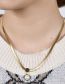 Fashion Gold Color Titanium Imitation Pearl Snake Bone Chain Necklace