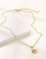 Fashion Gold Color Stainless Steel Zirconium Geometric Triangle Necklace