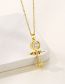 Fashion Gold Color Stainless Steel Zirconium Key Necklace