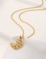 Fashion Gold Color Titanium Steel Inlaid Zirconium Three-dimensional Heart Necklace