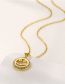 Fashion Gold Color Stainless Steel Zirconium Smiley Necklace