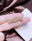 Fashion Gold Color Brass Zirconia Bow Stud Earrings