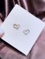Fashion Gold Color Copper Inlaid Zirconium Heart Stud Earrings