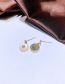 Fashion Gold Color Pure Copper Shell Pearl Stud Earrings