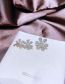 Fashion Gold Color Bronze Zirconium Asymmetric Flower Stud Earrings