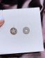 Fashion Gold Color Copper Set Zirconium Asymmetric Star Stud Earrings