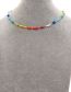 Fashion Color Rainbow Rice Beads Beaded Glass Eye Necklace
